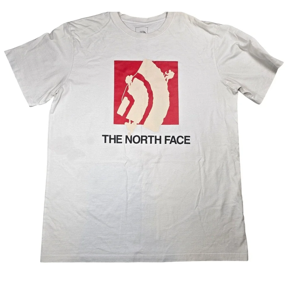 The North Face Mens Graphic T-Shirt Large White Rock Climbing Recycled Cotton L